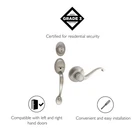 Design House Brass Coventry Door Handleset With Deadbolt Satin Nickel/silver New. Price: $133.99.