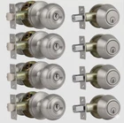 4 Pack Keyed Entry Door Knobs & Single Cylinder Deadbolt Lock Combo Set - Silver New. Price: $69.99.