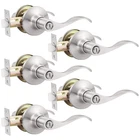 Gobekor 5 Pack Brushed Nickel Door Privacy Lever - Keyless, Satin New. Price: $68.41.