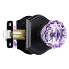 Clctk Purple Glass Door Knobs Interior Lock Matte Black Crystal Privacy New. Price: $59.98.