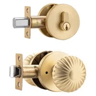 Gold Door Knob With Lock, Heavy Duty Exterior Set Deadbolt, Se... New. Price: $54.10.