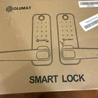 Olumat Smart Door Lock With Handle Keyless Entry + Wifi Gateway Sensor Black Open. Price: $53.95.