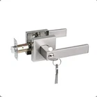 Newbang Square Keyed Entry Door Lever Set Satin Nickel Front Office Handle Nib Open. Price: $22.99.