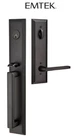 Emtek 4212HLOUS19RH Melrose Full Plate Single Cylinder Keyed Entry Flat Black Open. Price: $450.00.