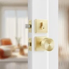 1 Pack Entry Door Knob And Single Cylinder Deadbolt Combo Set, Satin Brass Exter New. Price: $93.99.