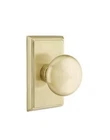 Emtek Providence Satin Brass Privacy Door Knob Rectangular Rosette 8221PUS4 New. Price: $120.00.