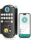 New Heantle Smart Door Lock W/ Fingerprint & Bluetooth Wifi Matte Black. Price: $69.99.