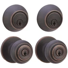 Keyed Alike Exterior Knob And Deadbolt Set In Elegant Oil Rubbed Bronze - 2 Pack New. Price: $90.99.