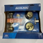 Schlage FB50N V 505 605 Georgian Keyed Entry With Deadbolt, Bright Brass New. Price: $48.77.