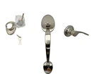 Copper Creek Colonial Handleset W/kash Lever Satin Stainless Steel CZ2610 Open. Price: $39.95.
