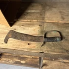 Antique Machete-style Single Edge Blade W/ D-guard Handle, Brown/black Used. Price: $57.00.