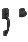 Schlage Greenwich Matte Black Door Handleset FE285 Grw 622 Bwe Open. Price: $38.50.