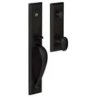 Baldwin Cody Style Full Escutcheon Handleset, Interior Oval Knob Satin Black Open. Price: $445.99.