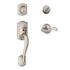 Schlage Camelot Single Cylinder Handleset Left Satin Nickel F60 Flair Lever New. Price: $259.99.
