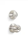 Premier Solid Brass Entry Door Knob Combo Lock Set With Deadbolt & 6 Keys KW1 New. Price: $20.00.
