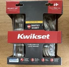 Kwikset Satin Silver Entry Door Lock Smartkey Security Kick-in Resistant New. Price: $48.00.