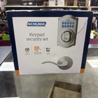 Schlage Keypad Deadbolt Security Lock Set Accent Door Lever Brushed Nickel Open. Price: $74.95.