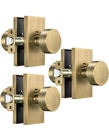 3 Pack Antique Brass Door Knobs, Vintage Privacy Interior, Rectangular. Price: $75.00.