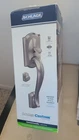 Schlage Camelot Front Entry Door Handle With Georgian Knob - Satin Nickel New. Price: $79.00.
