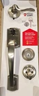 Kwikset Prescott Satin Nickel Single Cylinder Handleset Tustin Open. Price: $54.99.