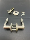 Door Handle Lever Lock Keyed Entry Satin Nickel 97402-732 Kwikset No Retail Pkg. Open. Price: $5.00.