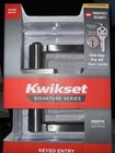 Kwikset Perth Satin Nickel Keyed Entry Door Handle Square Smartkey 97403-092 New. Price: $22.98.