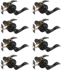8 Pack Matte Black Privacy Door Levers Reversible Wave Handle Keyless Bed Bath New. Price: $110.99.