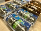 Lot 8 Schlage Andover Door Knobs Satin Nickel Passage, Privacy & Keyed Handles Open. Price: $88.00.