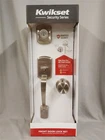 Kwikset Front Door Lock Security Series 96870-185 Henley Satin Nickel New. Price: $68.00.