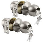Bestten 2PACK Entry Door Knob With Lock, Keyed Different, Satin Nickel New. Price: $23.73.