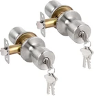 Hosom Keyed Entry Door Knob Satin Nickel Exterior Interior Lock With Keys New. Price: $23.75.