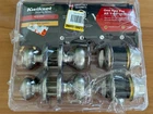Kwikset Security Entry Door Knob Deadbolt Satin Chrome Keyed Alike Open. Price: $26.00.