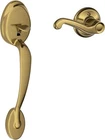 Schlage Plymouth Entry Handleset, Antique Brass FE285 609 Fla Rh Open. Price: $47.99.