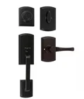 Delaney Hardware Visconti Dummy Black Door Handleset With Artino Interior-nob Open. Price: $79.99.