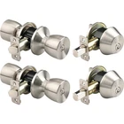 Brinks - Bell Style Keyed Entry Door Knob And Single 2 Pack, Satin Nickel New. Price: $65.01.