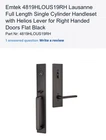 Emtek 4819HLORHUS19 Lausanne Entry Handleset Helios Lever Flat Black New. Price: $399.99.