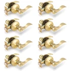 8 Pack Polished Brass Interior Door Handles Drop Privacy Levers Lockset ... New. Price: $132.20.