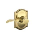 Schlage F10ACC605CAM Camelot Trim With Accent Hall And Closet Lever, Bright Bras New. Price: $66.36.