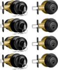 Plustool 4 Pack Front Door Lock Set,matte Black Exterior With Dead New. Price: $79.07.