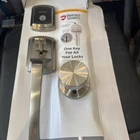 Kwikset Prague Satin Nickel Entry Door Handleset Round Pismo Knob 98180-025 Open. Price: $75.00.