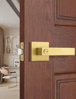 Tinewa 1 Pack Heavy Duty Gold Square Privacy Interior Door Levers, Satin Brass. Price: $50.09.