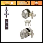 Keyed Alike Copper Door Knob & Deadbolt Set, Satin Stainless Steel, Egg Design New. Price: $43.19.