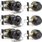 Keyed Alike Matte Black Door Knob & Deadbolt Set - 3 Pack For Home Office New. Price: $101.99.
