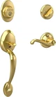 Schlage Plymouth Bright Brass Single Cylinder Door Handleset With Flair Open. Price: $83.29.