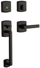 Baldwin 85386102LFD Soho Sectional Left Full Dummy Handleset Rustic Black Open. Price: $175.00.