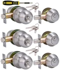 (3SETS) All Keyed Same Entry Door Knob And Single Cylinder Deadbolt Combo Set... New. Price: $69.90.