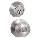 Defiant Hartford Satin Nickel Combo Pack With Double Cylinder Deadbolt Open. Price: $15.99.