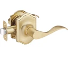 Ehomeware 1 Pack Interior Gold Door Handles, Keyless, Reversible, Satin Brass Open. Price: $11.21.