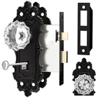 Ceymio Antique Door Knobs Interior Mortise Lock Matte Black Crystal G New. Price: $69.02.