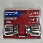 Ace Hardware Tulip Bed & Bath Privacy Door Knob Stainless Steel Lockset New. Price: $11.01.